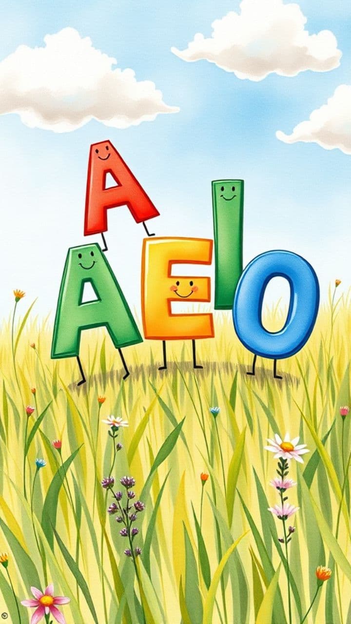 Las vocales en la tormenta divertida