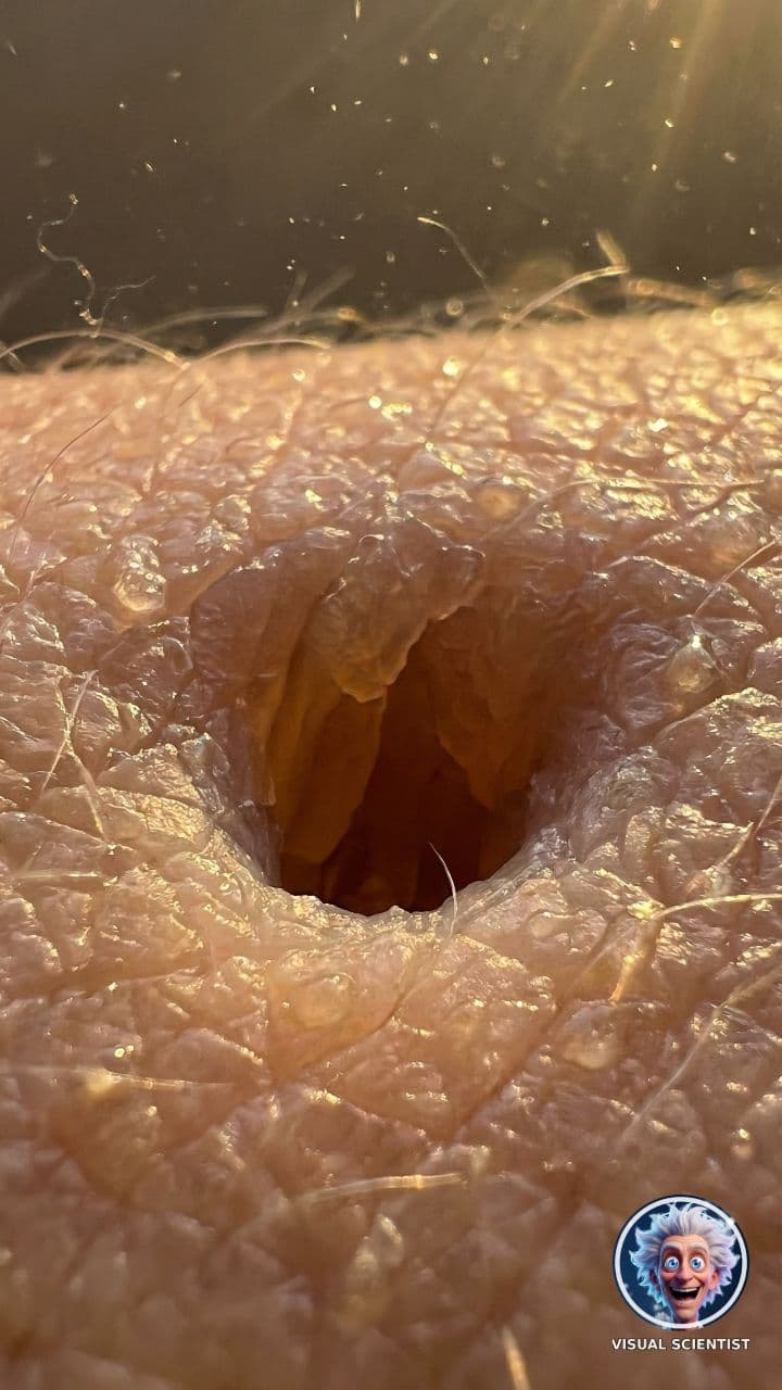 Microscopic Descent into a Skin Pore