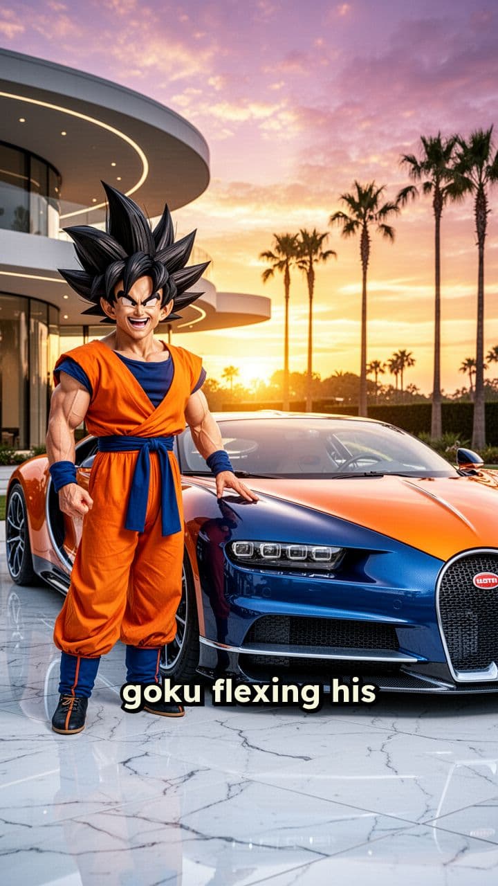 Goku Flexes His New Bugatti