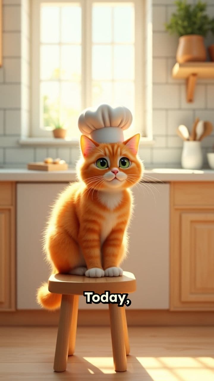 Milo the Chef Cat in the Kitchen