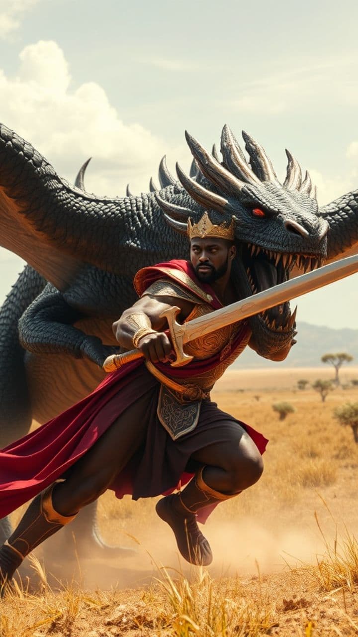 African God vs. Dragon: Savannah Battle