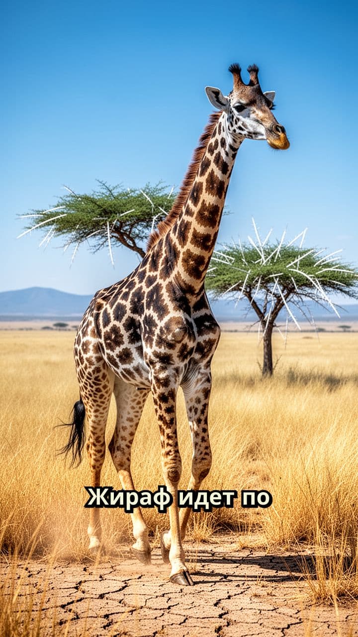 Жираф в саванне: опасность и отдых