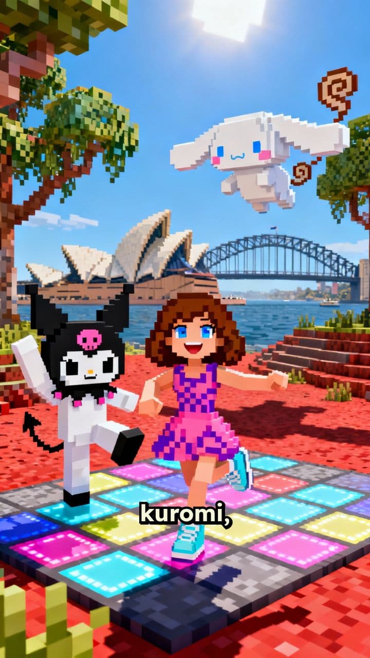 Funky Dance in Australia with Kuromi and Friends
