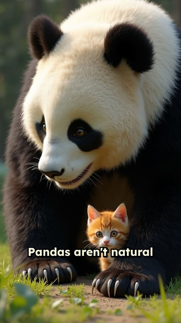 Panda Adopts Orphaned Kitten Simba