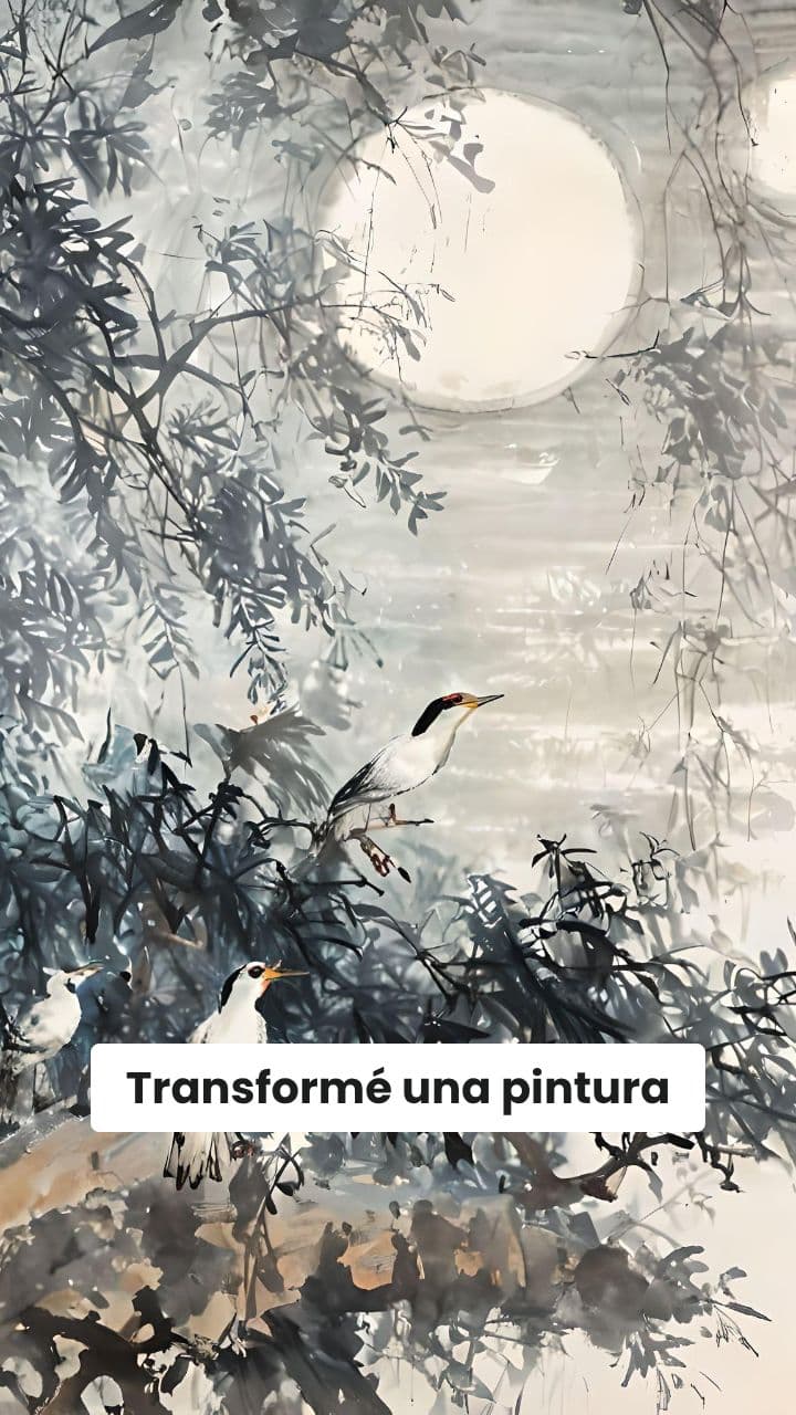 Transformación mágica de una pintura oriental