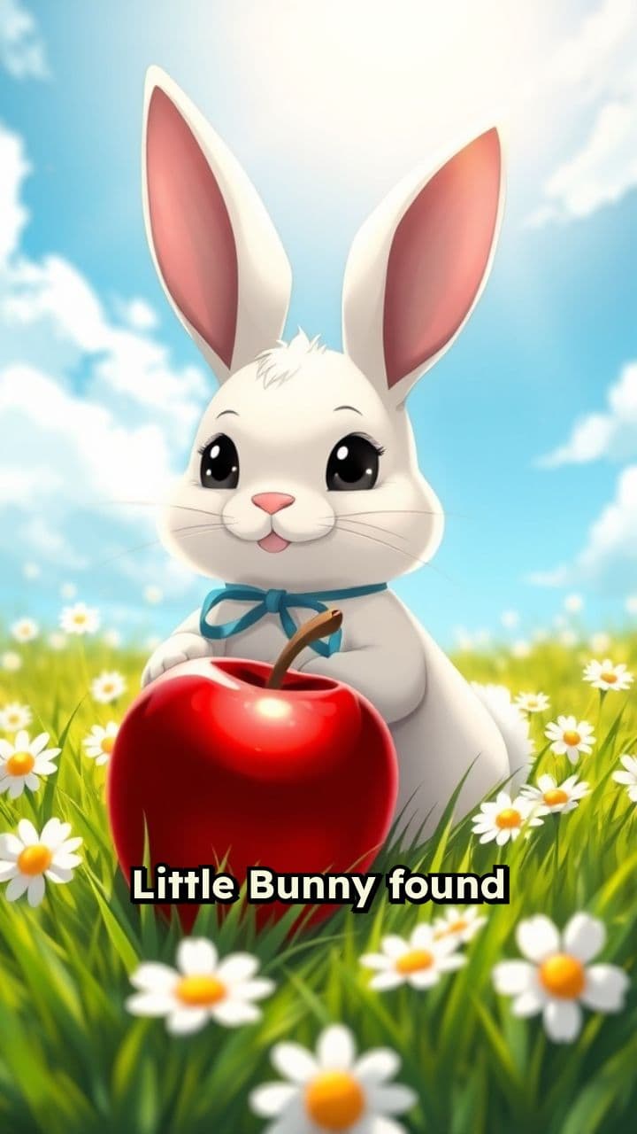 Bunny Shares a Red Apple