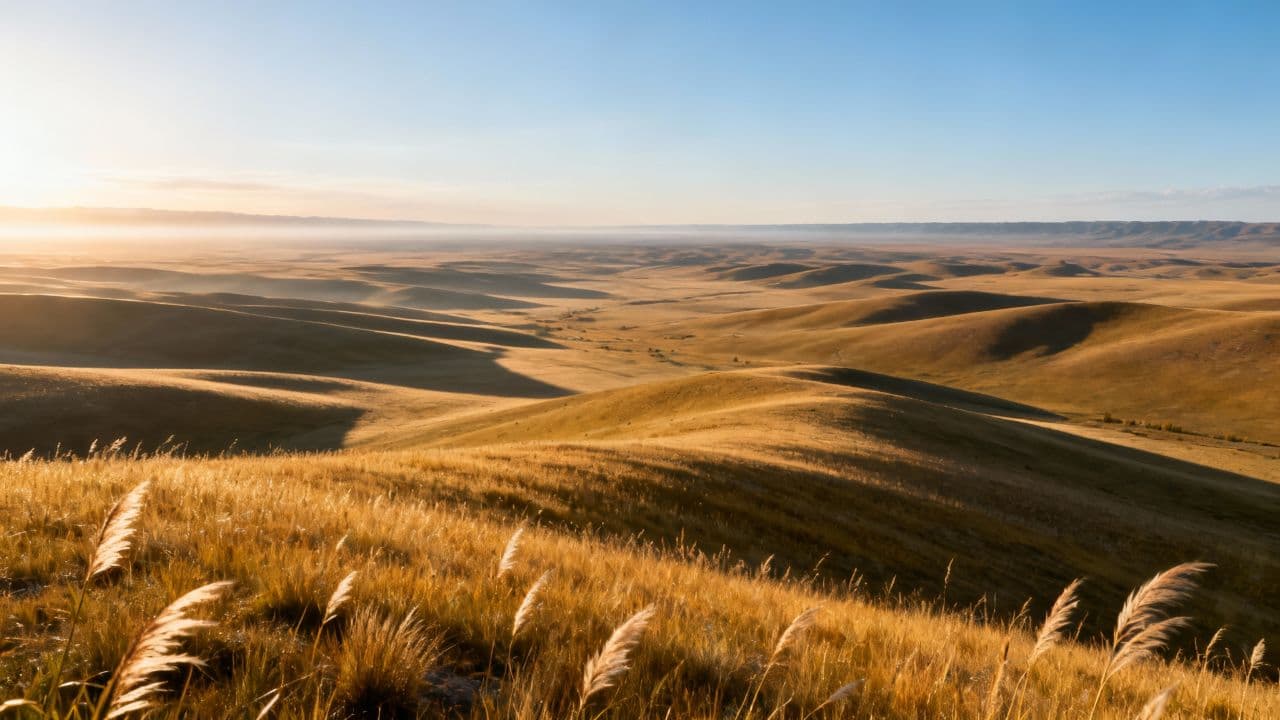 Осень в степи Казахстана