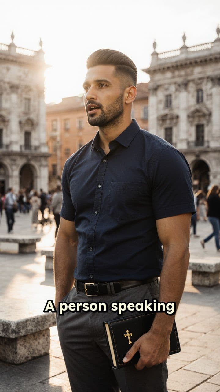 Bold Street Preacher with Bible
