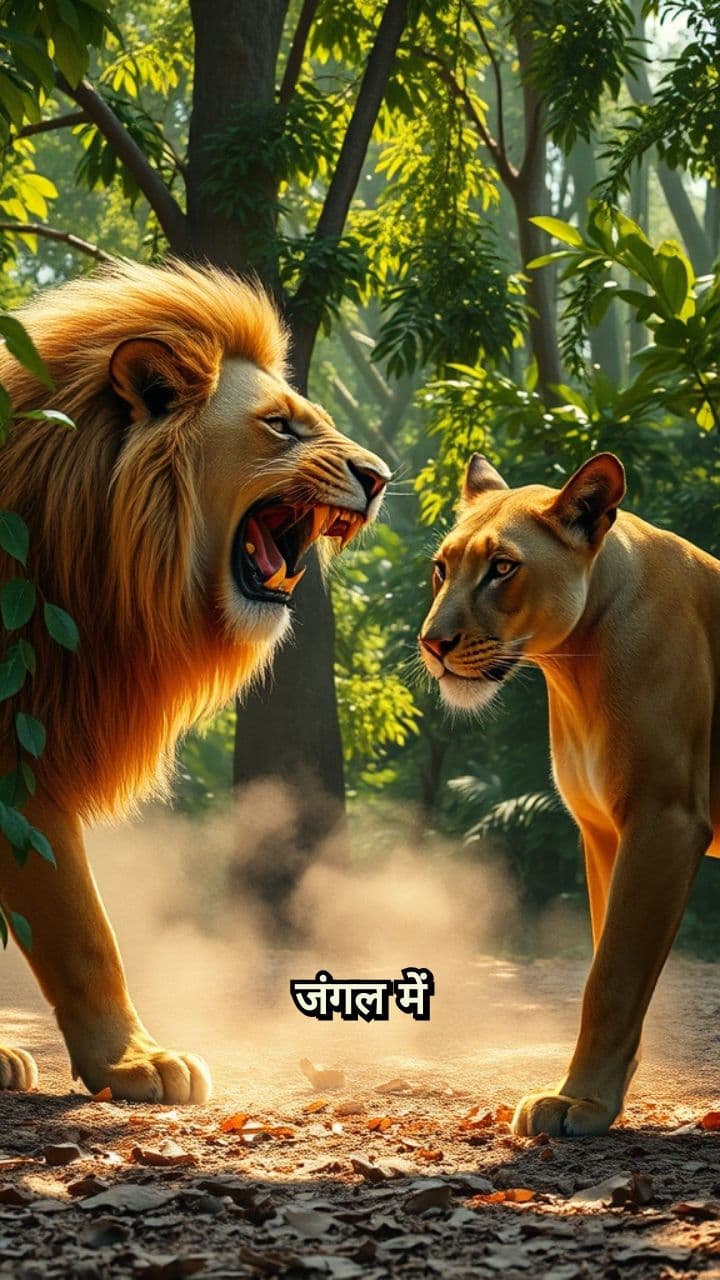 शेर-शेरनी की मजेदार लड़ाई