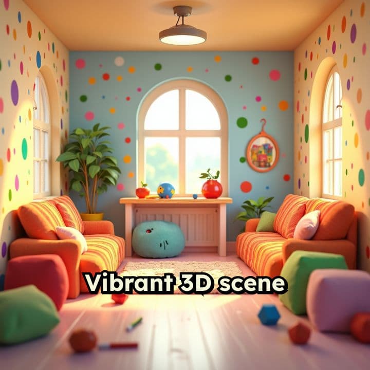 Vibrant Soundscape in a Playful Room