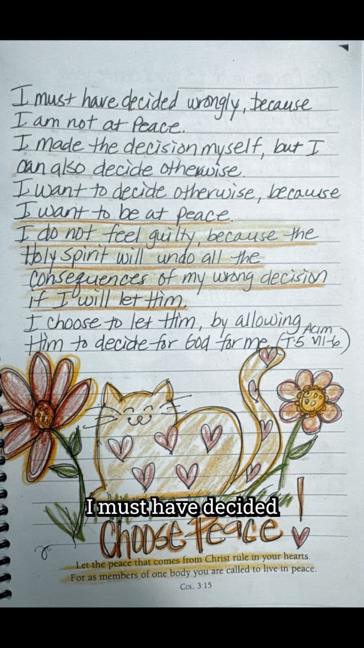 Choosing Peace Through a New Decision