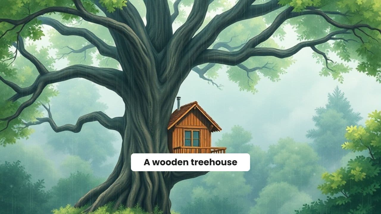 Rainlit Solitude in the Treehouse