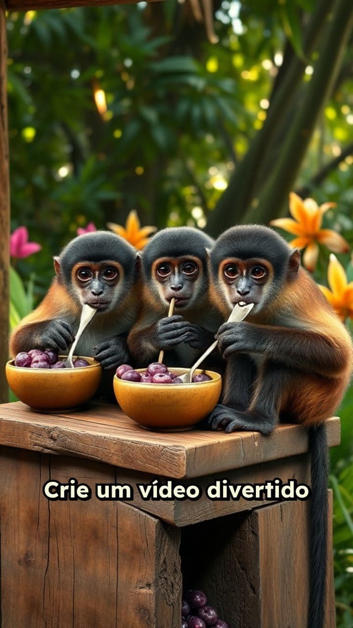 Macacos e Açaí na Floresta Amazônica