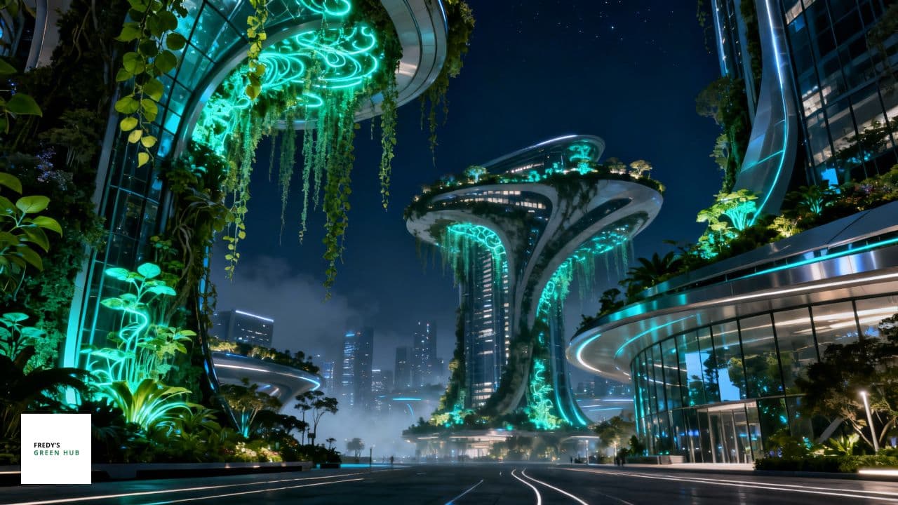 Futuristic Green City - Night Mode