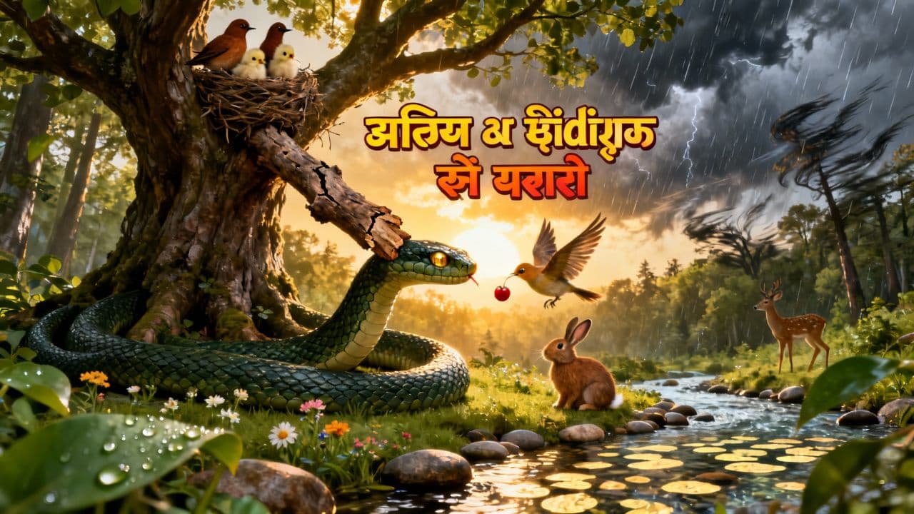 साँप और चिड़ियों की कहानी