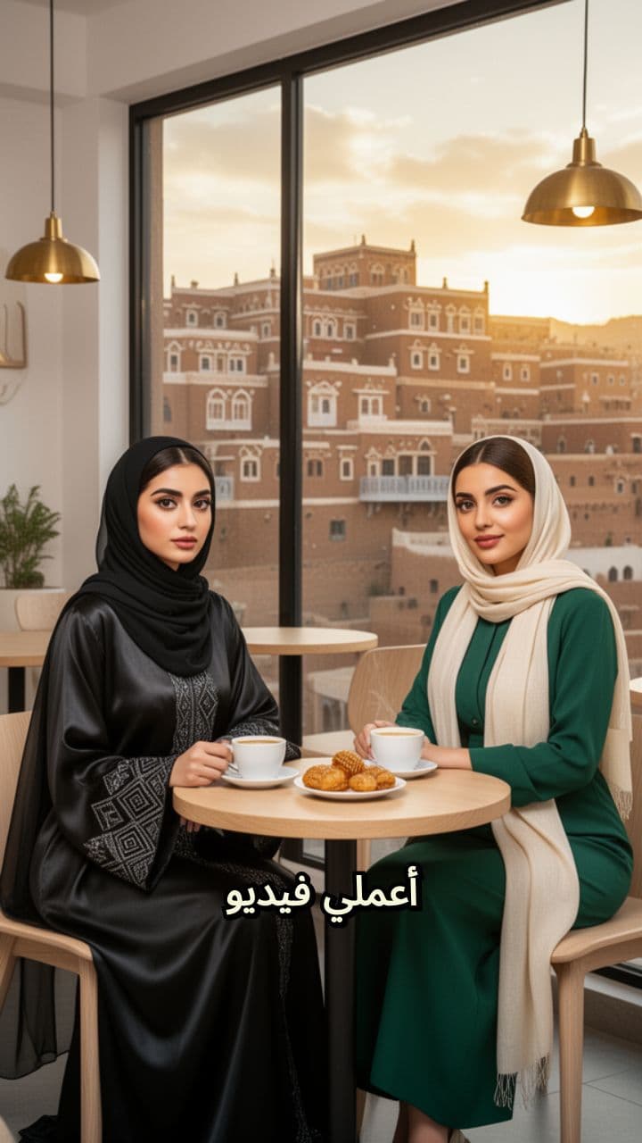 بنات يمنيات في كافيه عصري