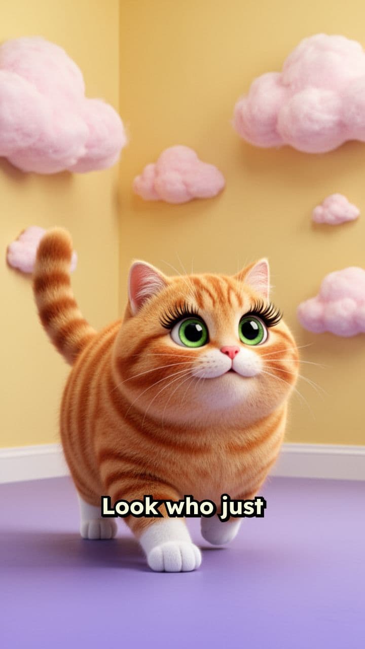 The Playful Cartoon Cat Adventure