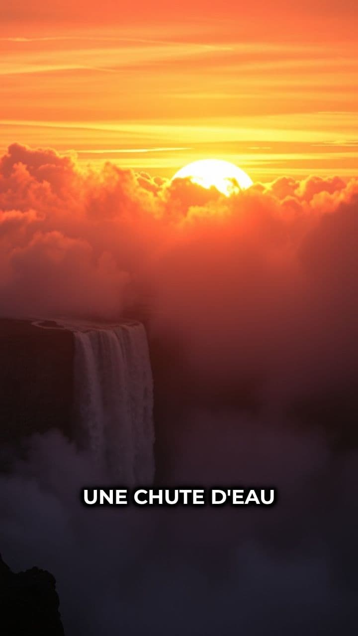 Chute d'eau au coucher de soleil
