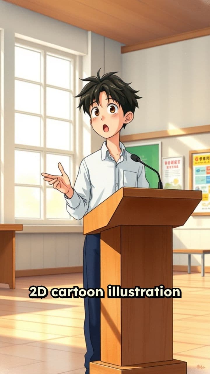 Young Speaker at School Gathering