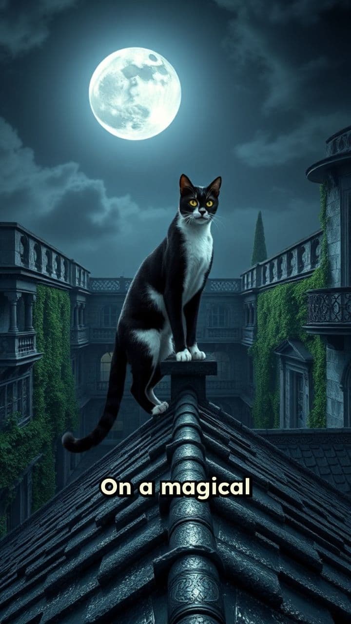 Moonlit Feline Encounter