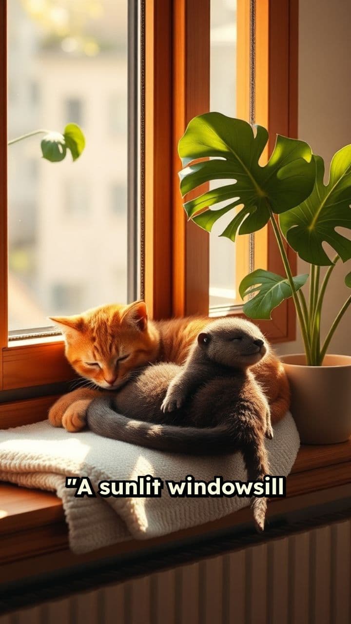 Sunlit Windowsill Nap Duo