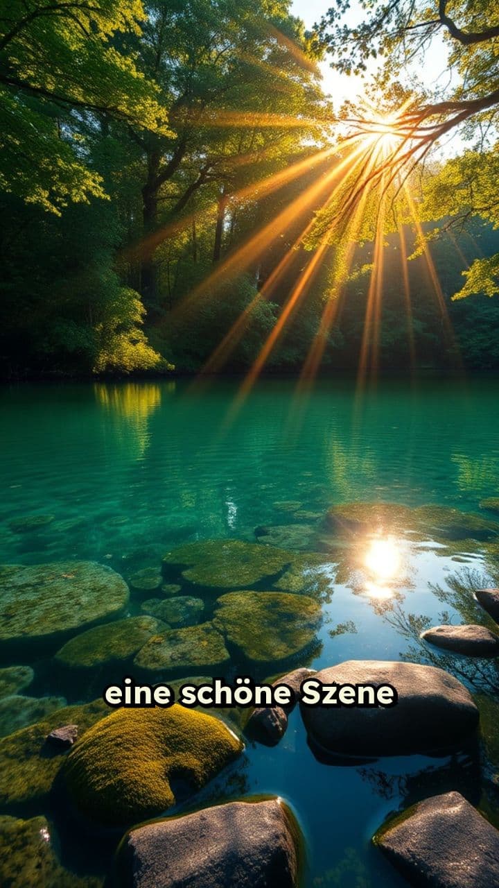 Vogelperspektive über einen Waldsee