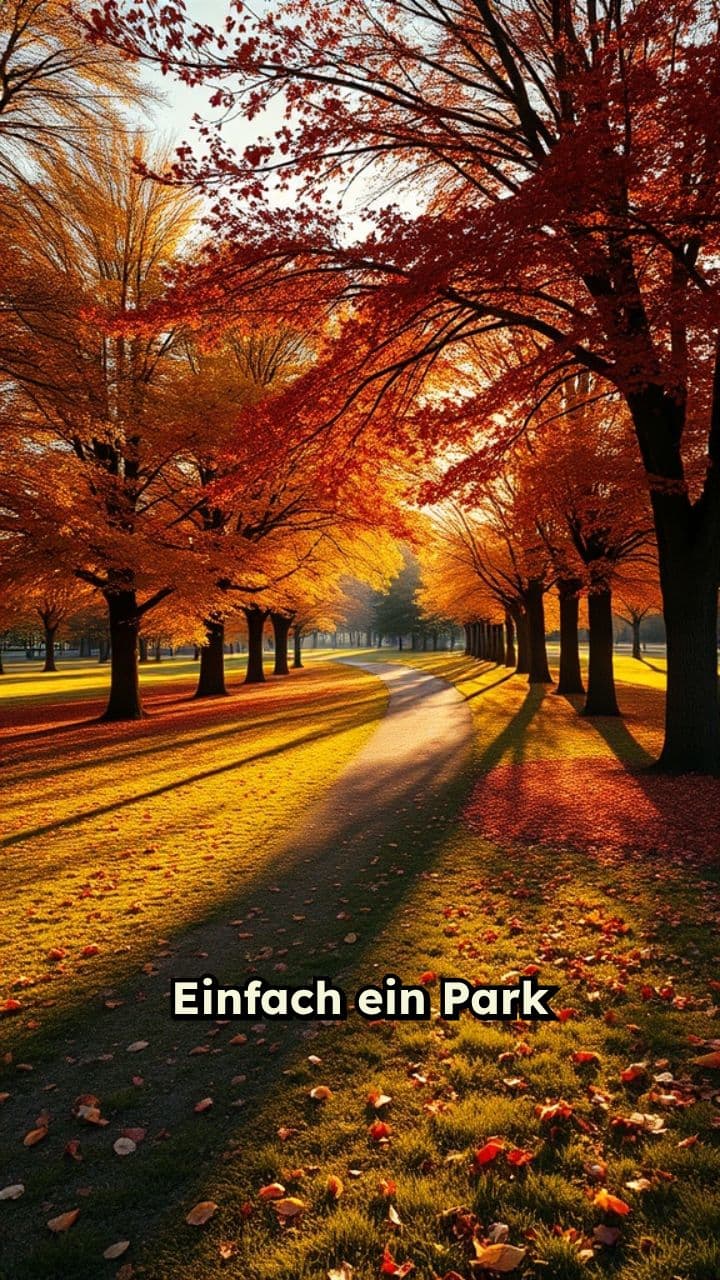 Herbstlicher Park mit Bank