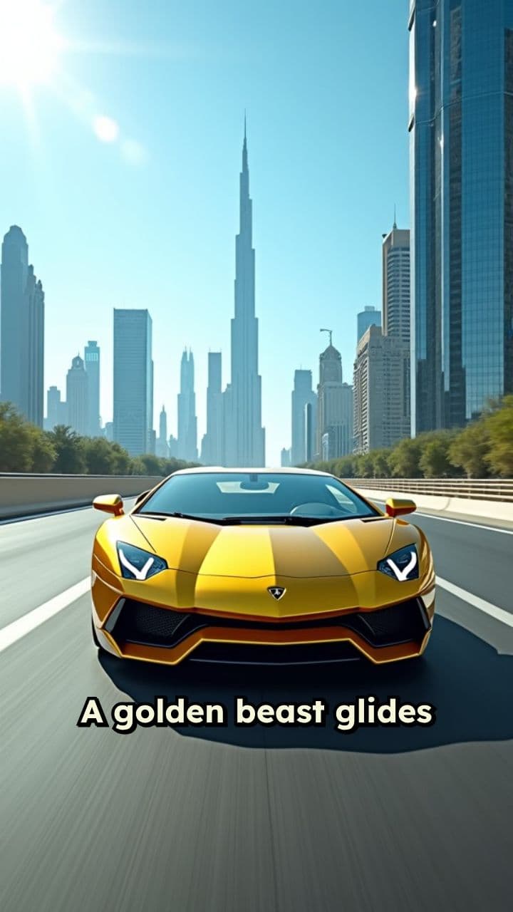 Golden Lamborghini: A Dubai Spectacle