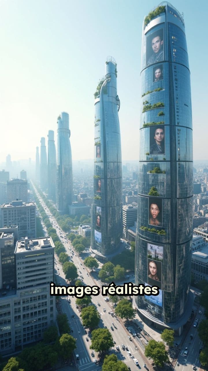 Paris futuriste : humains connectés en altitude