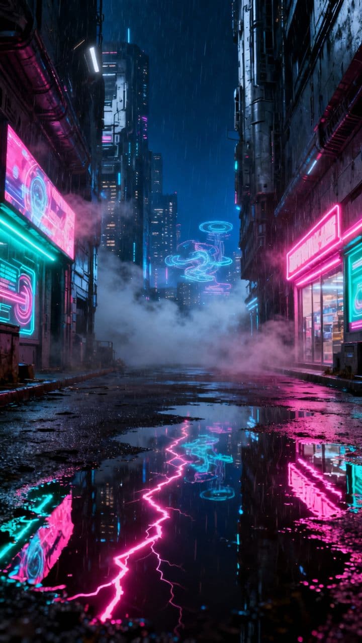 Neon Dreams in the Rain