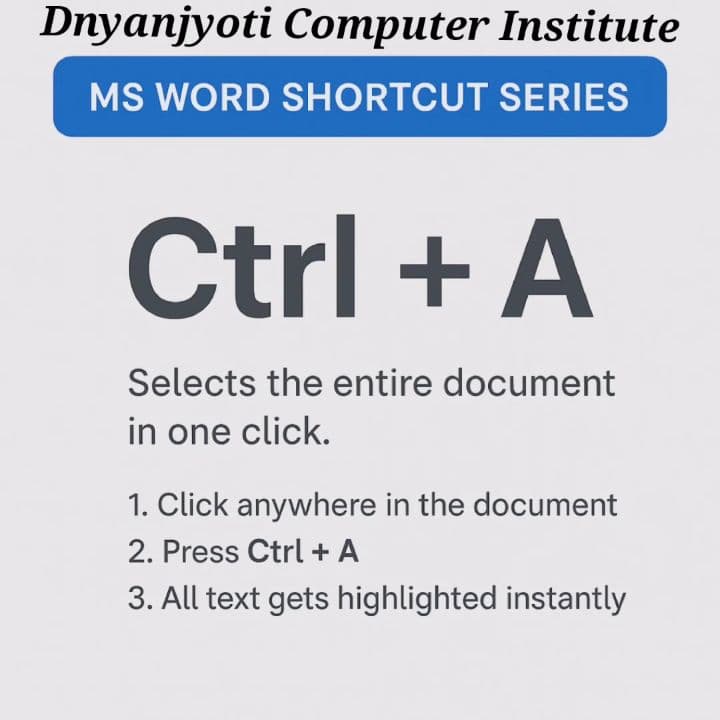 एमएस वर्ड का उपयोगी शॉर्टकट