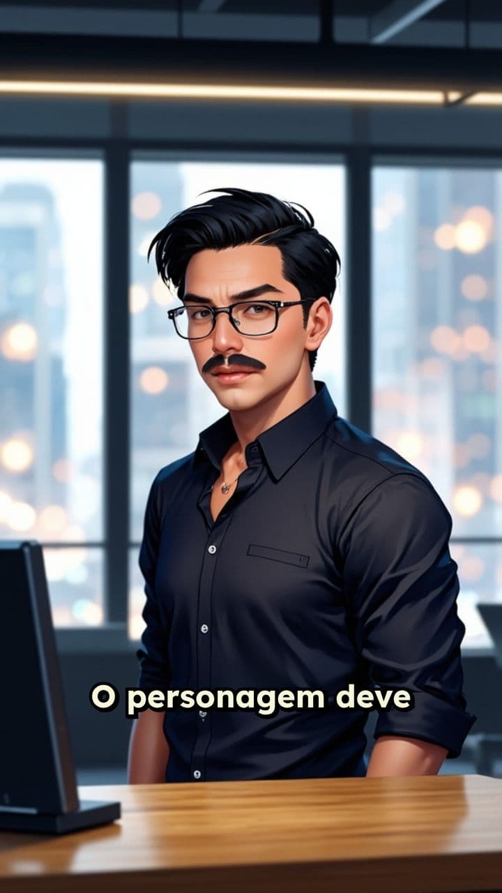 Personagem Furioso com Bigode e Óculos