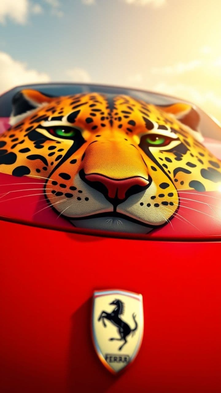 Leopardo en Ferrari