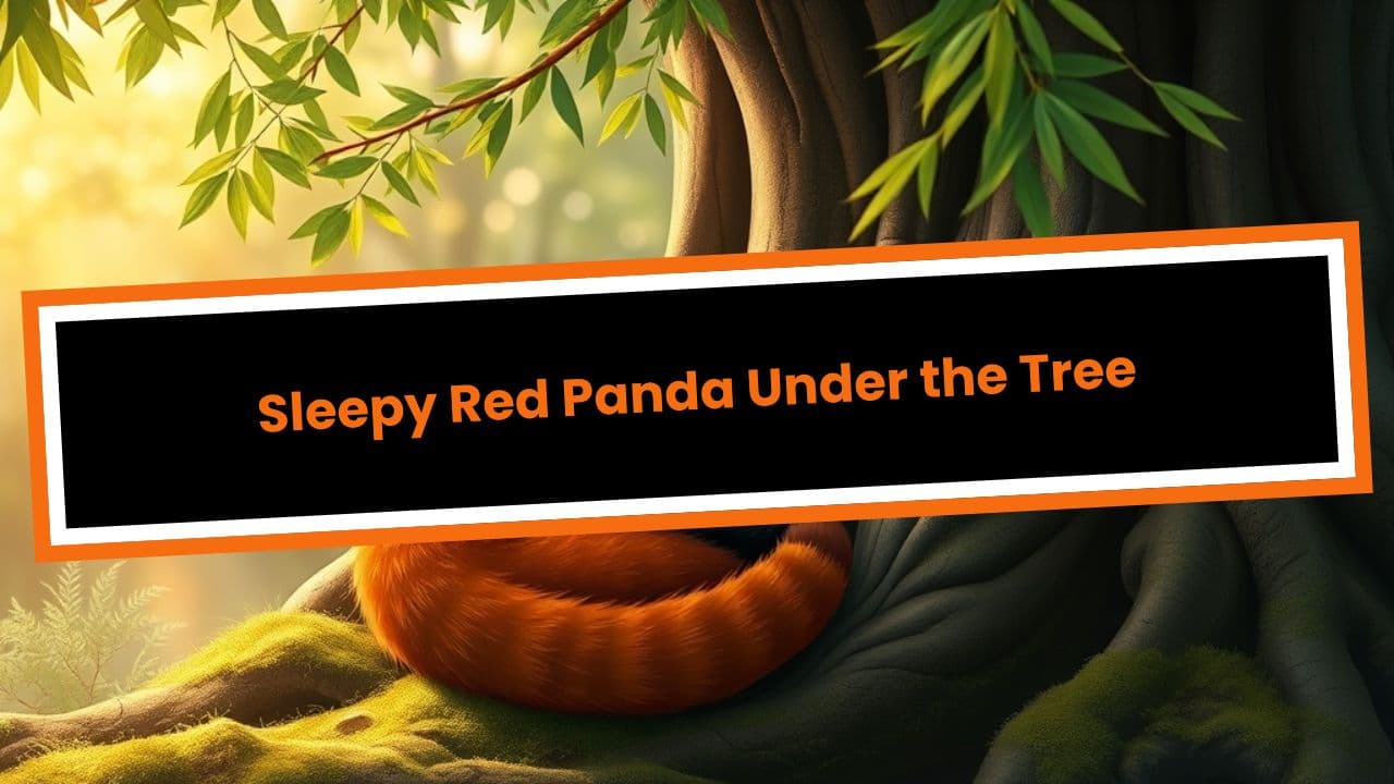 Sleepy Red Panda Under the Tree