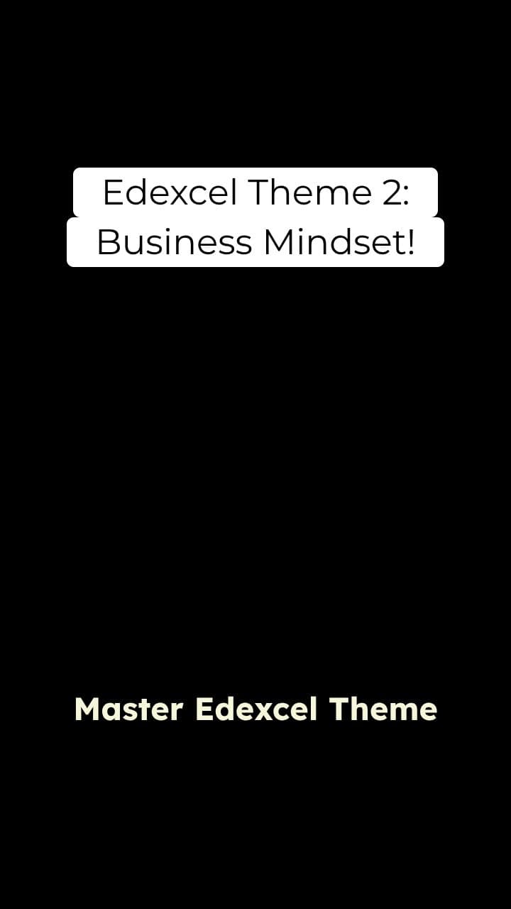 Edexcel Theme 2: Business Mindset