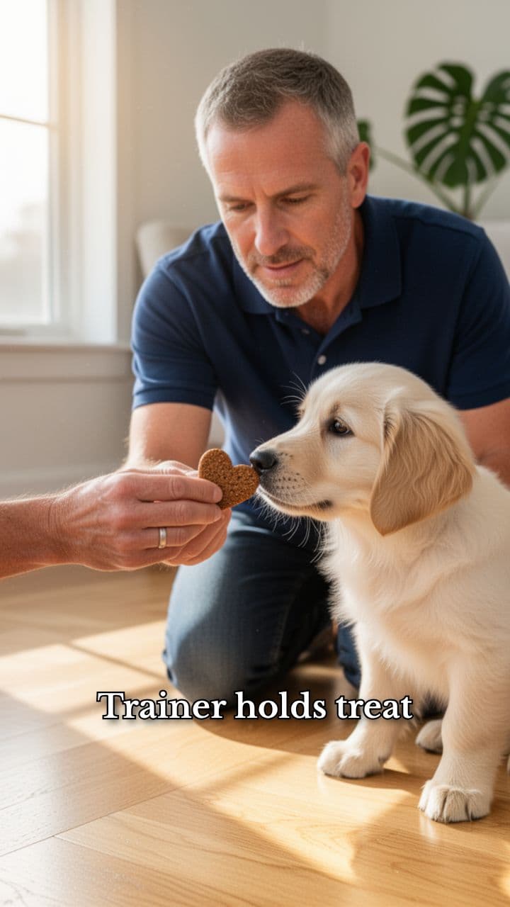 Treat Training Excites Puppy