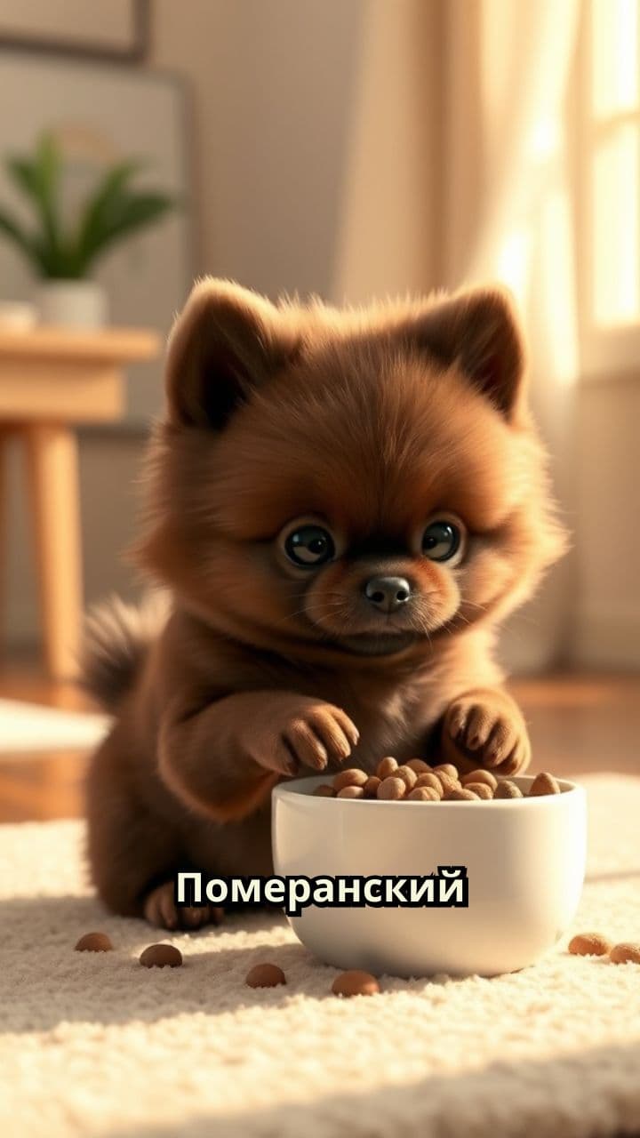 Шоколадный померанский шпиц 3 месяца