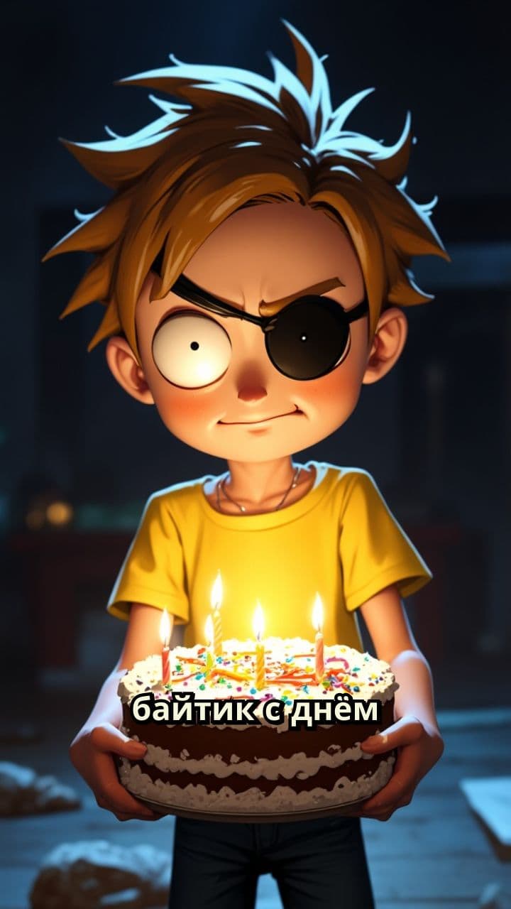 Злой Морти с тортом на день рождения