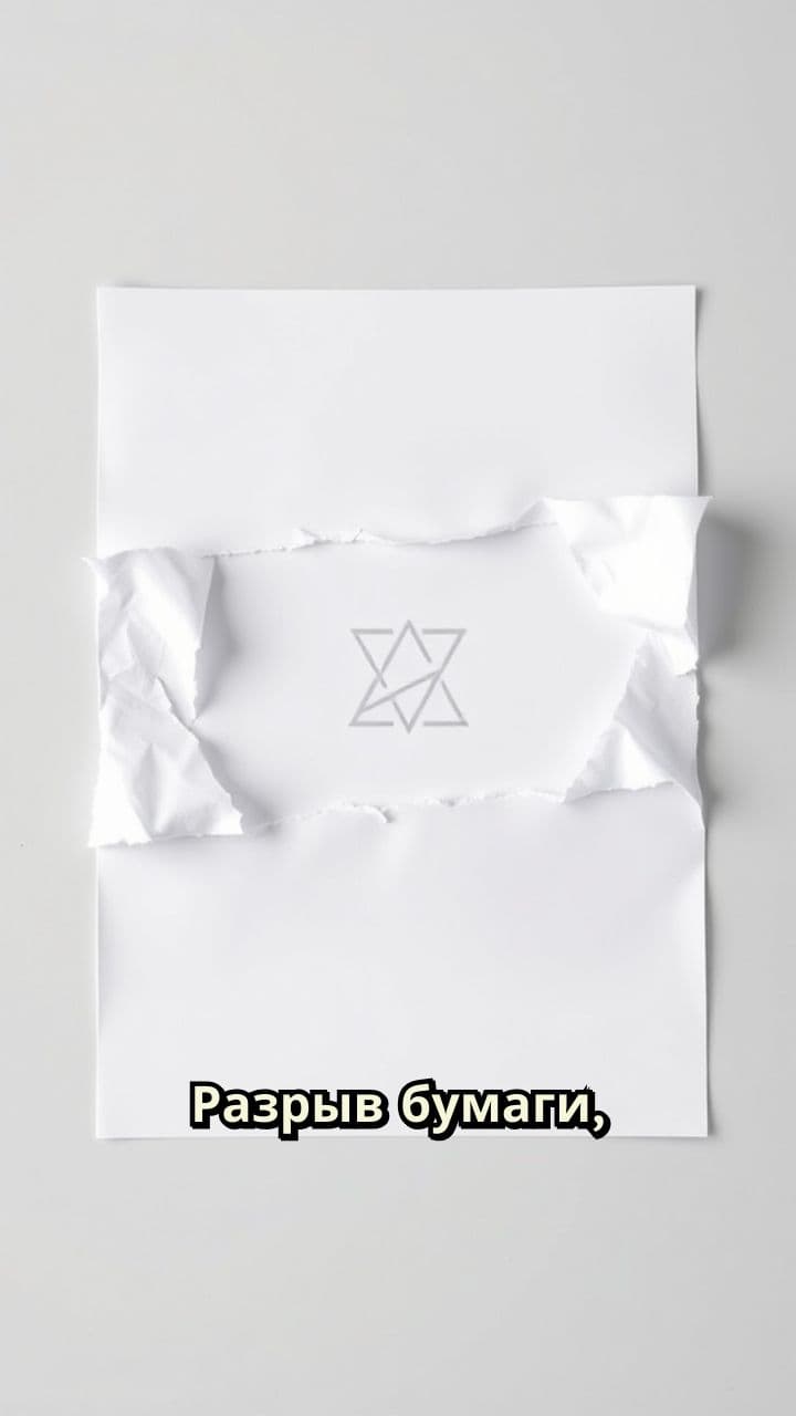Разрыв бумаги с логотипом