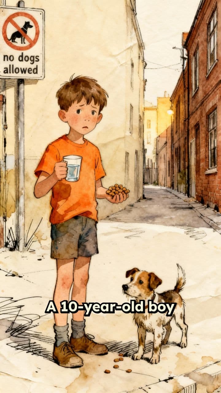 A Boy's Kindness to a Stray Dog