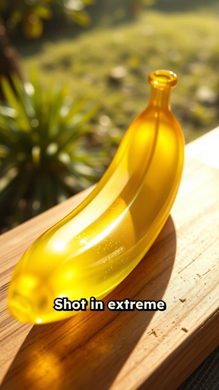 Glass Banana in Macro Light