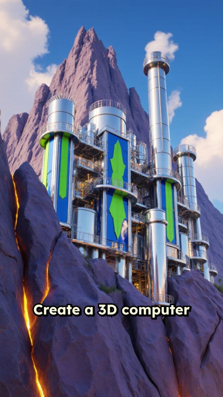 Retro Futuristic Mining Farm Animation