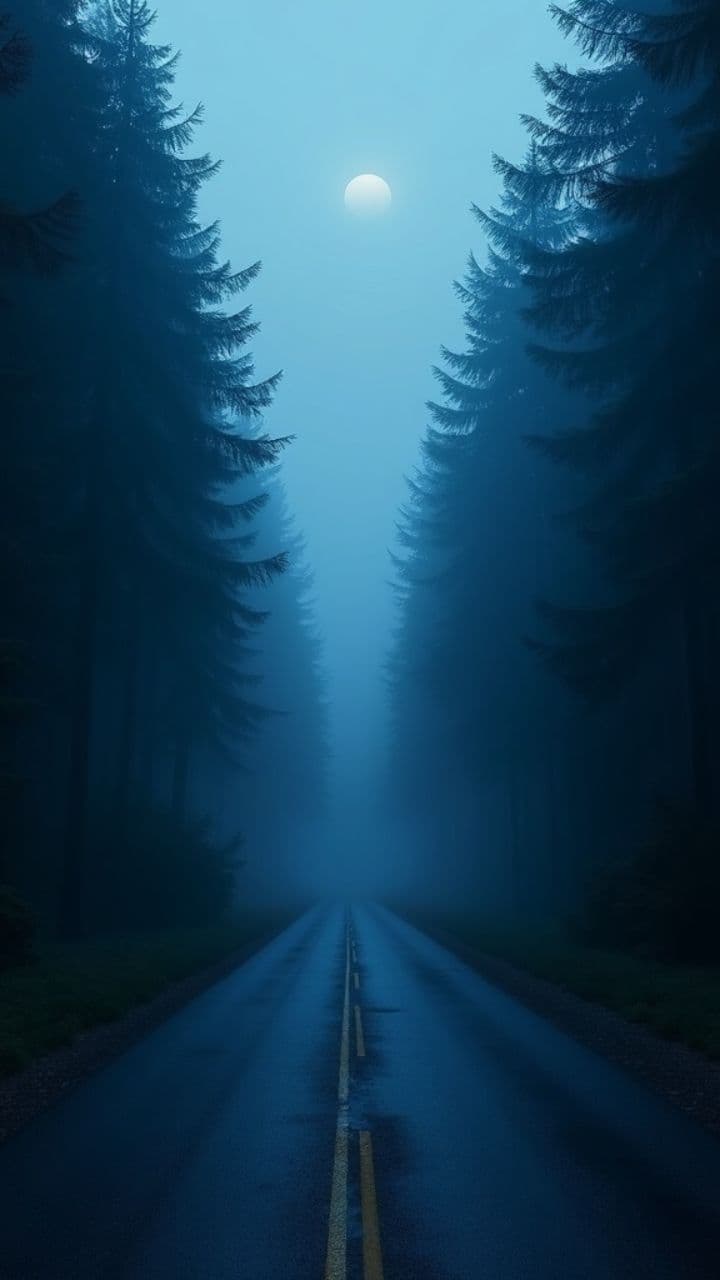 Noite Misteriosa na Estrada Deserta