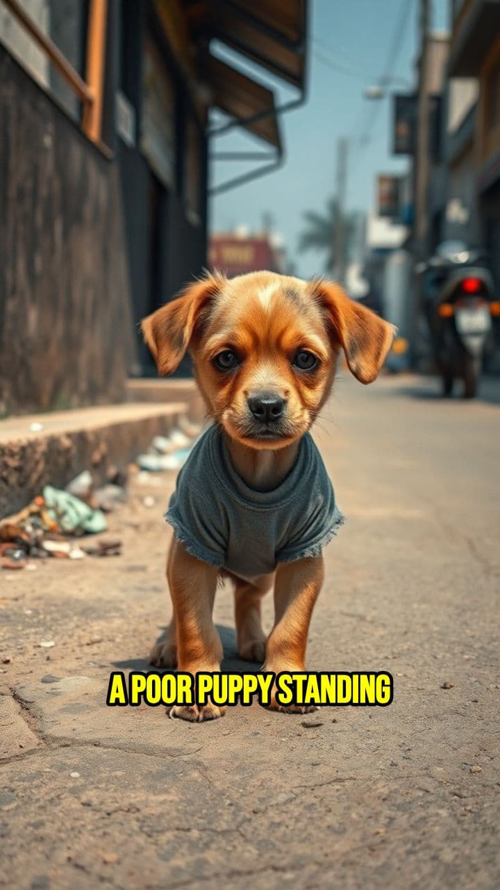 Poor Puppy on an Indian Street