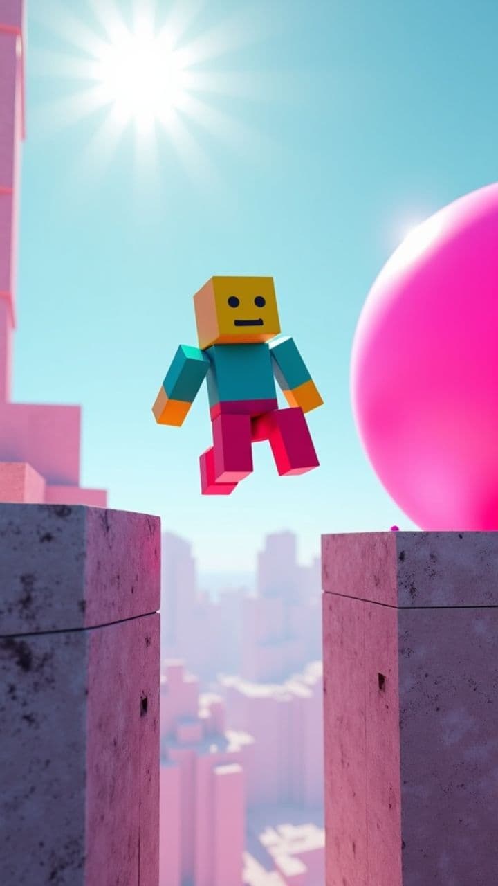 Neon Obby Parkour Run