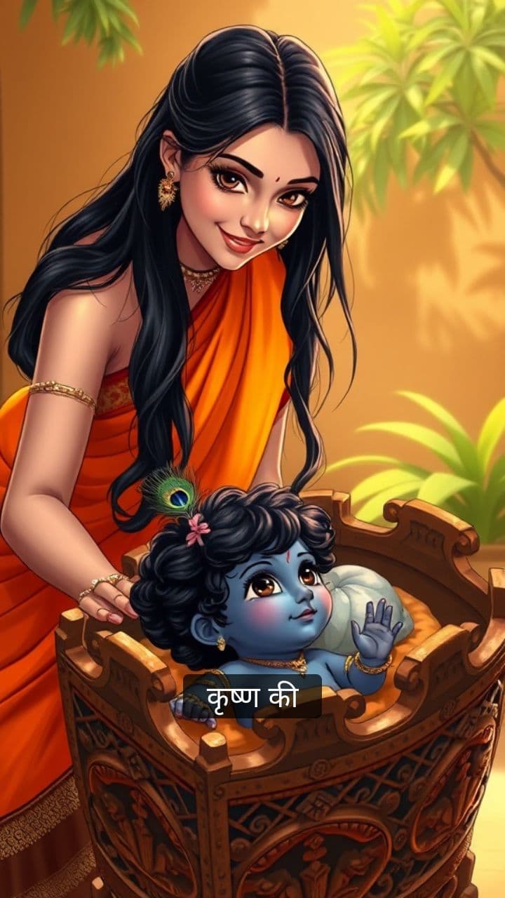 नन्हे कृष्ण ने पूतना का वध