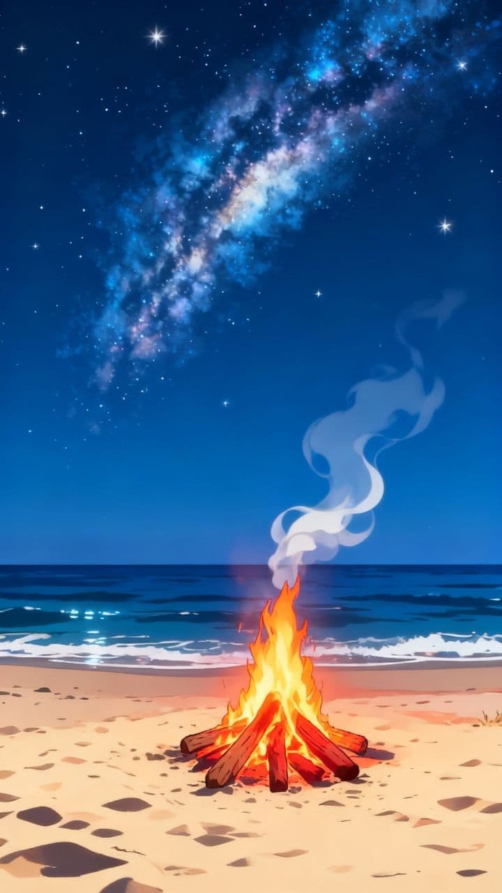 Campfire Under the Milky Way