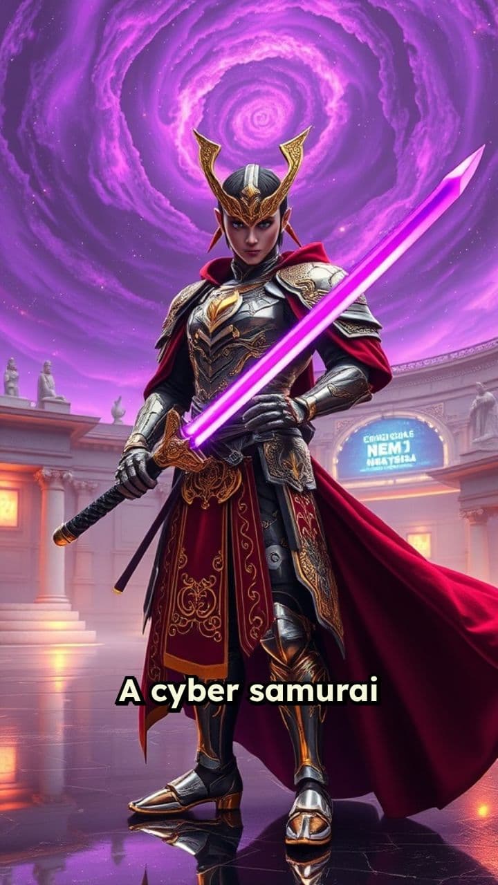 Neon Duel of Two Samurai