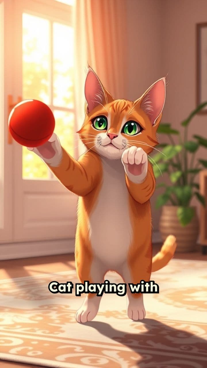 Cat and Ball Playtime