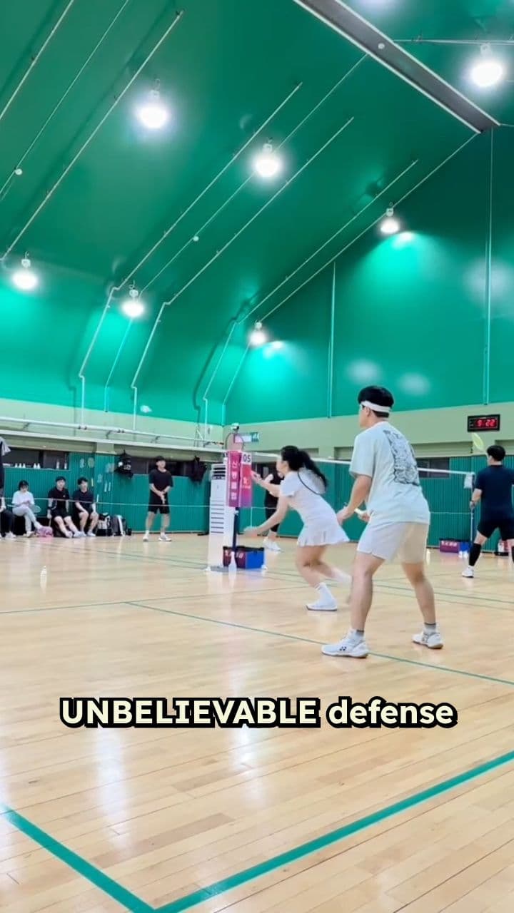 Intense Badminton Doubles Showdown